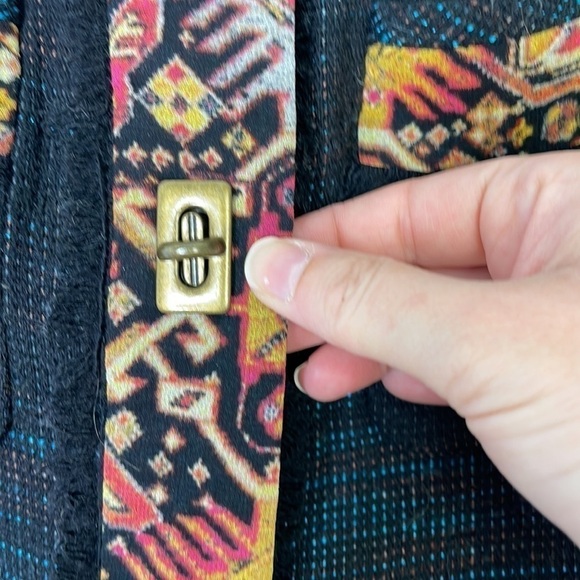 𝅺RACHEL Roy tweed fringe trim abstract print blazer - Picture 6 of 10